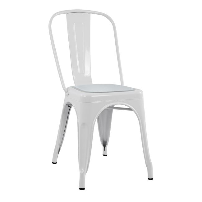 Κάθισμα για καρέκλα "MELITA" από τεχνόδερμα σε λευκό χρώμα 32x33