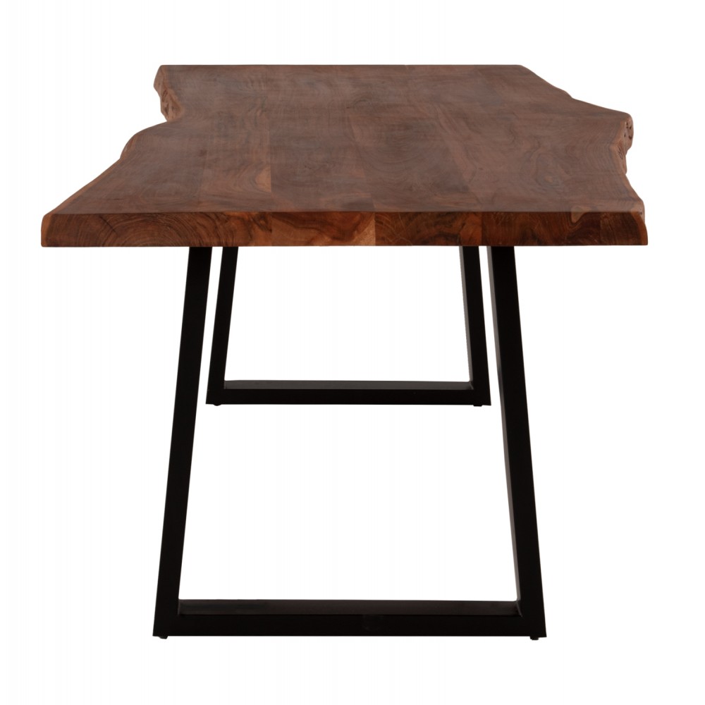 Τραπέζι τραπεζαρίας "MONTANA" από MDF/μέταλλο σε χρώμα καρυδί/μαύρο 240x100x77