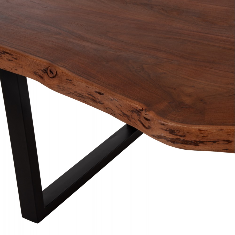 Τραπέζι τραπεζαρίας "MONTANA" από MDF/μέταλλο σε χρώμα καρυδί/μαύρο 240x100x77