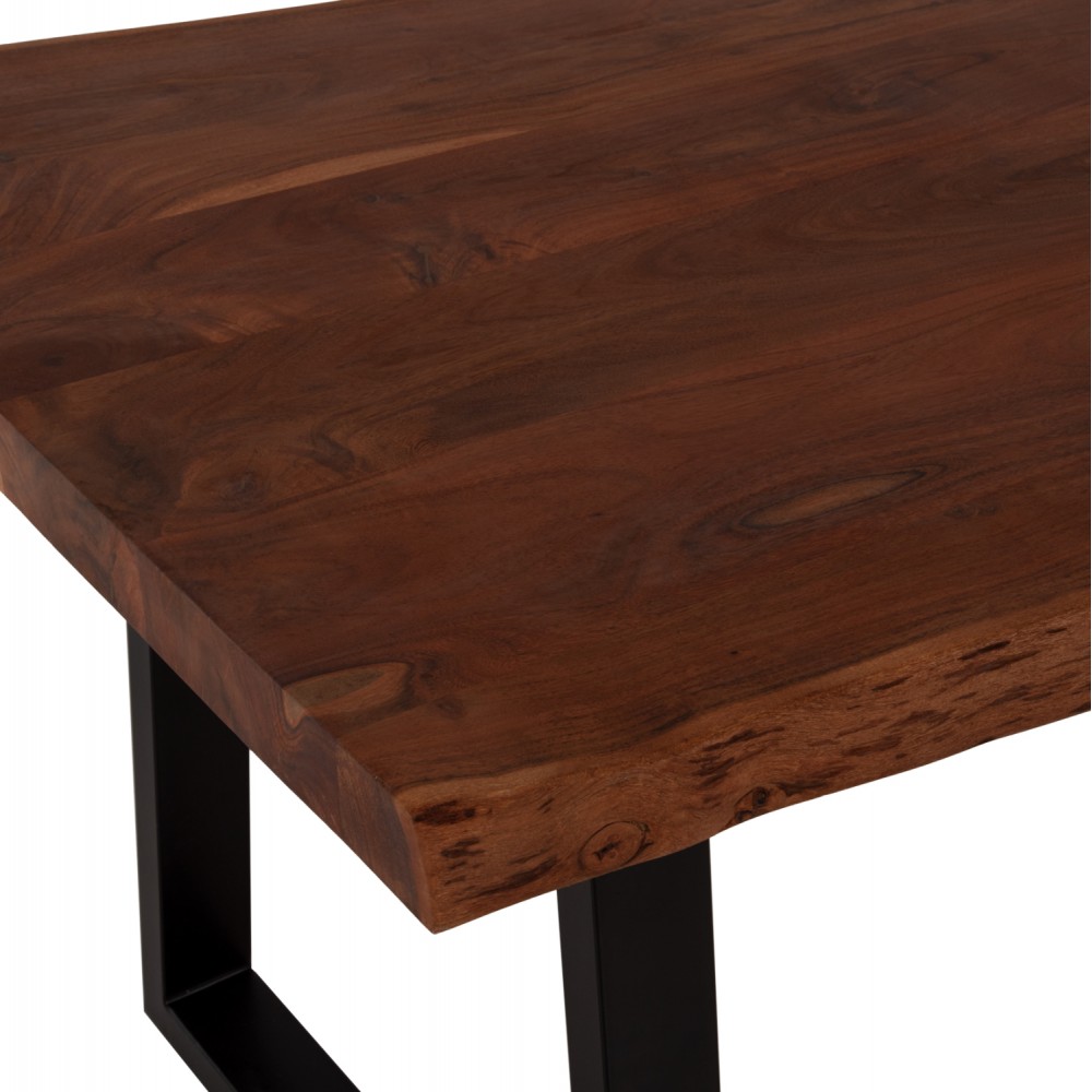 Τραπέζι τραπεζαρίας "MONTANA" από MDF/μέταλλο σε χρώμα καρυδί/μαύρο 240x100x77