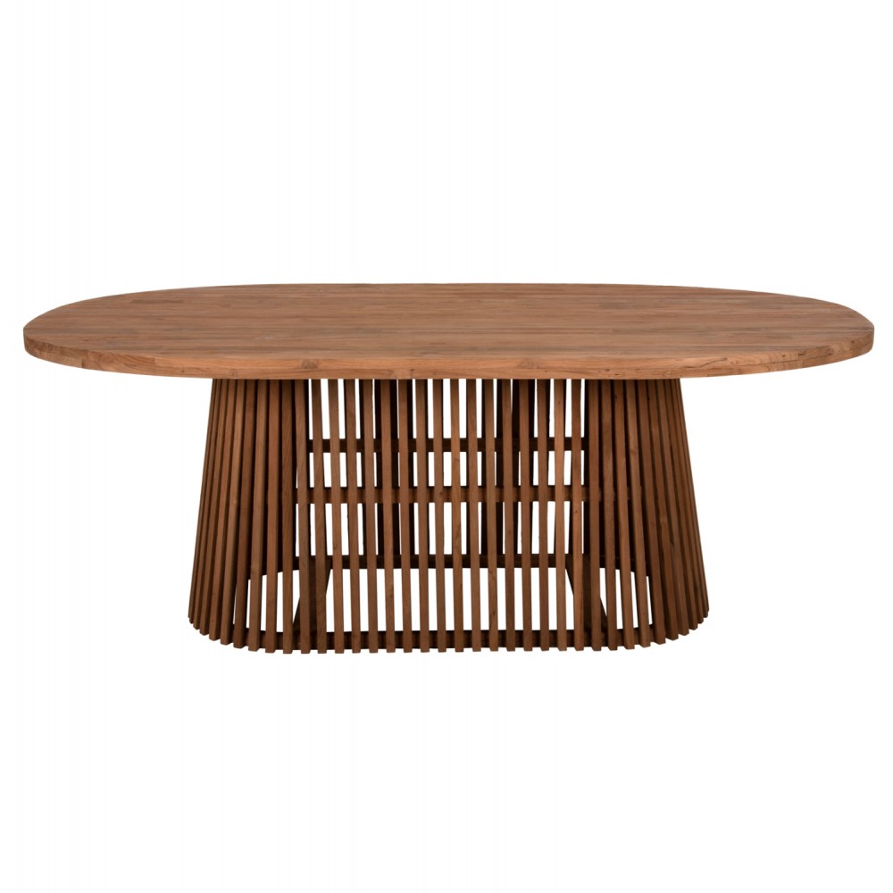 Τραπέζι τραπεζαρίας "REMIK" από ξύλο σε χρώμα φυσικό 100x200x75,5