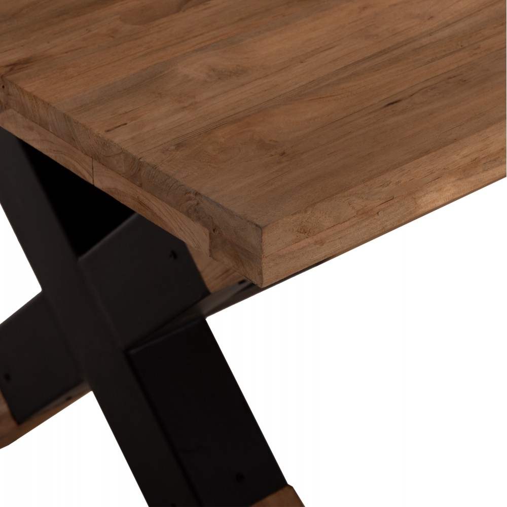 Τραπέζι τραπεζαρίας από ξύλο/μέταλλο σε χρώμα φυσικό/μαύρο 250x100x78