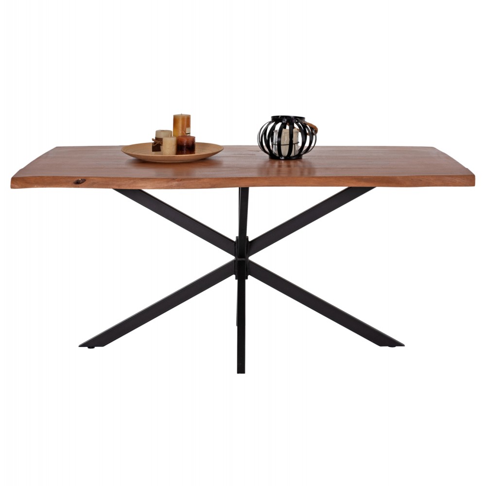 Τραπέζι από ξύλο/μέταλλο σε χρώμα φυσικό/μαύρο 160x90x74,5