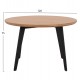 Τραπέζι τραπεζαρίας από mdf/μέταλλο σε χρώμα φυσικό/μαύρο Φ120x75