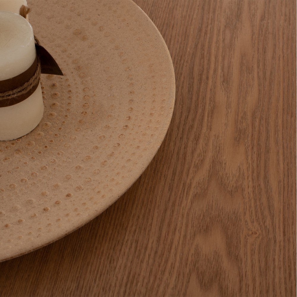 Τραπέζι τραπεζαρίας από mdf/μέταλλο σε χρώμα φυσικό/μαύρο Φ120x75