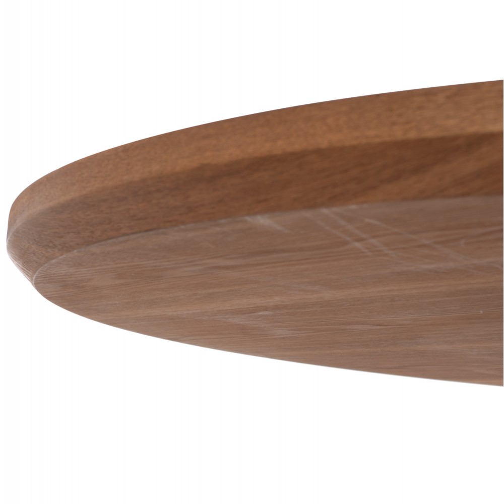 Τραπέζι τραπεζαρίας από mdf/μέταλλο σε χρώμα φυσικό/μαύρο Φ120x75