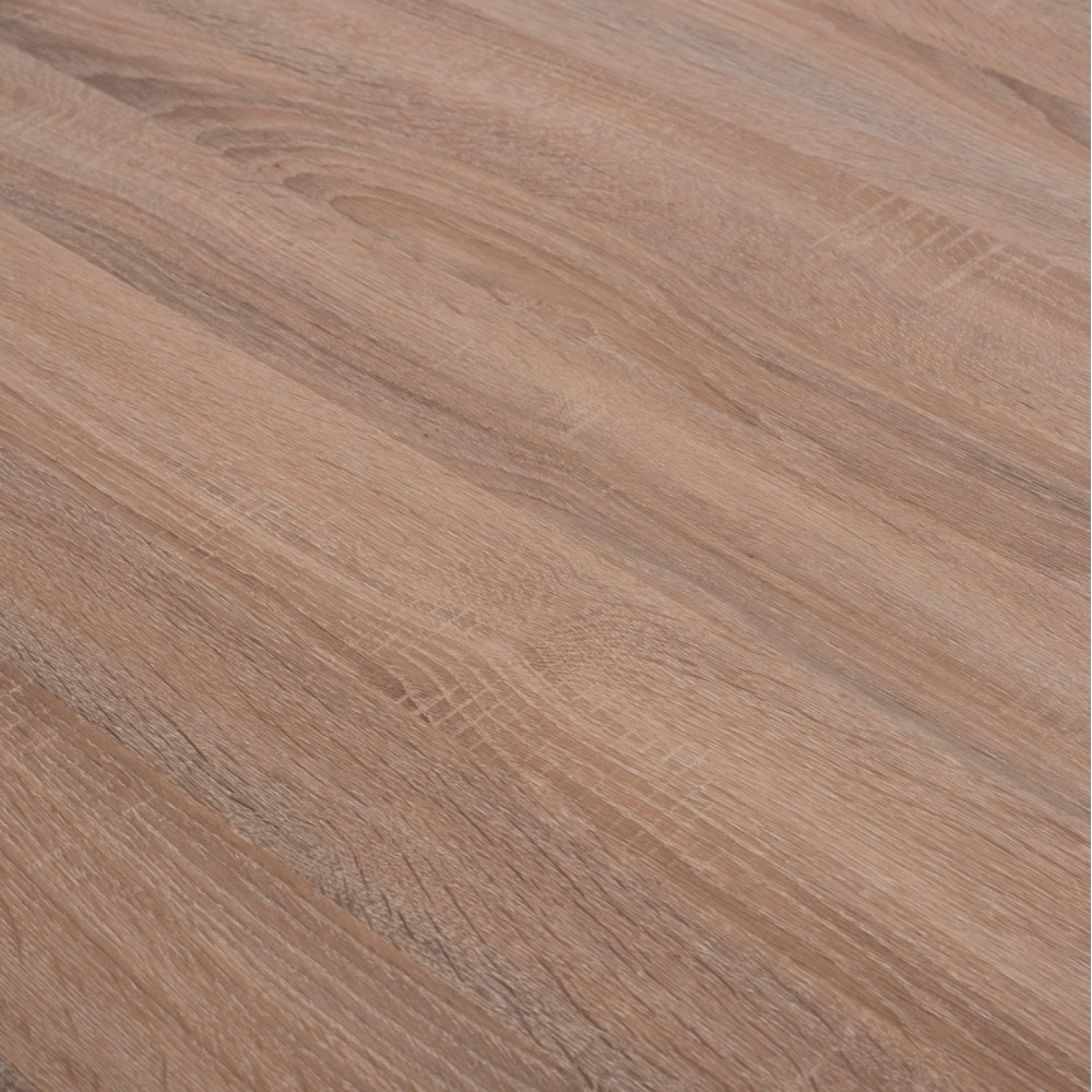 Τραπέζι "ROSARIO" από mdf/μέταλλο σε χρώμα σονόμα/μαύρο Φ120Χ75