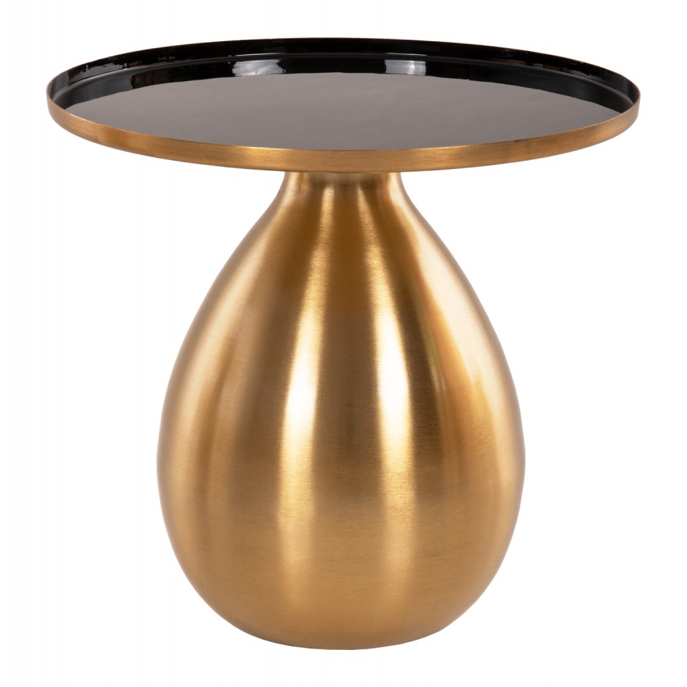 Τραπέζια βοηθητικά "DEANNA" από μέταλλο σε χρώμα μαύρο/χρύσο Φ50,5x53