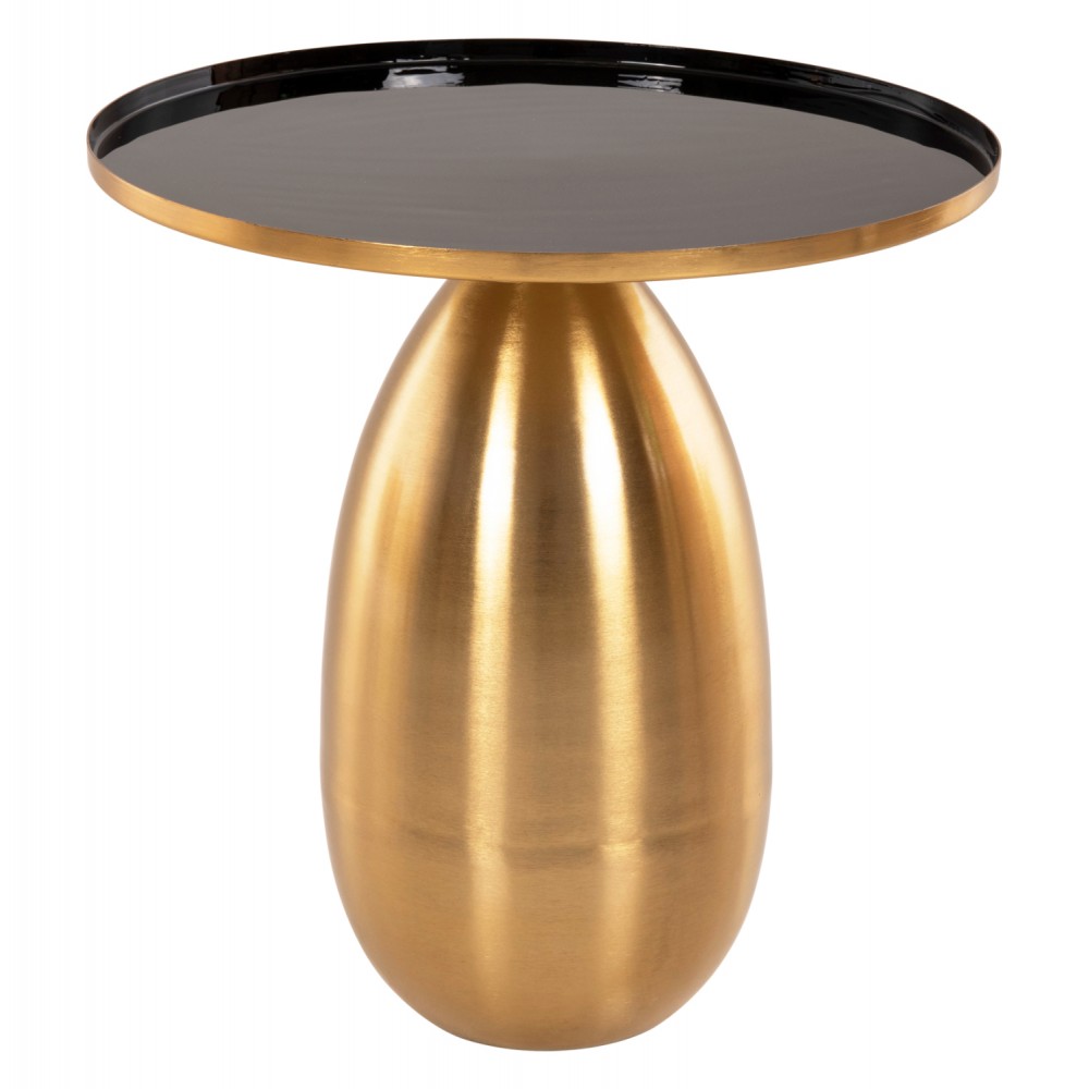 Τραπέζια βοηθητικά "DEANNA" από μέταλλο σε χρώμα μαύρο/χρύσο Φ50,5x53