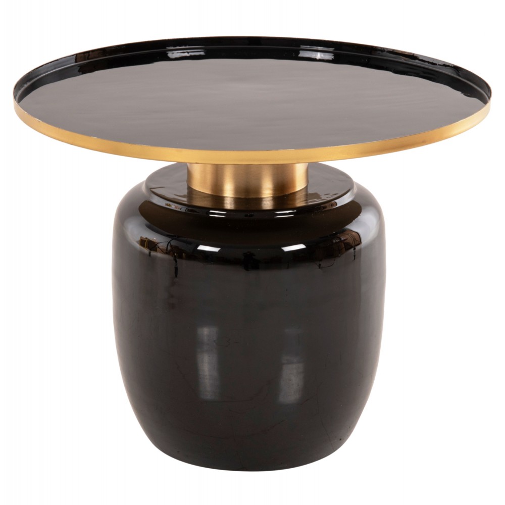 Τραπέζια βοηθητικά "FRYNX" από μέταλλο σε χρώμα μαύρο/χρύσο Φ60x46,5