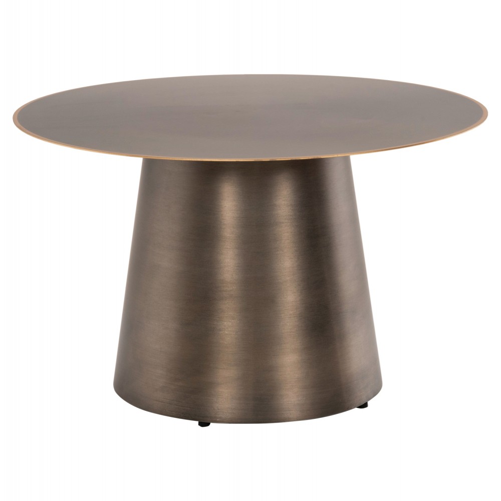 Τραπέζια σαλονιού "NICKELY" από μέταλλο σε χρώμα ασημί ματ Φ80x41