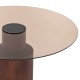 Τραπέζι σαλονιού "SUNNET" από γυαλί/ξύλο σε χρώμα καφέ Φ80x41