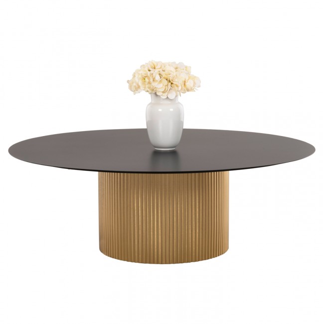Τραπέζι σαλονιού "CLAD" από μέταλλο σε χρώμα χρυσό/μαύρο Φ110x38