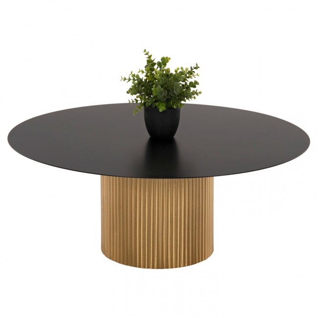 Τραπέζι σαλονιού "CLAD" από μέταλλο σε χρώμα χρυσό/μαύρο Φ80x32