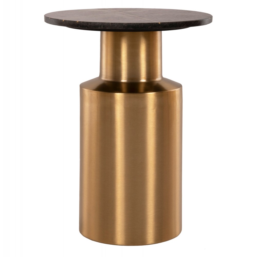 Τραπέζι βοηθητικό "CLAYDEE" από μέταλλο σε χρώμα χρυσό/μαύρο Φ41x54,5