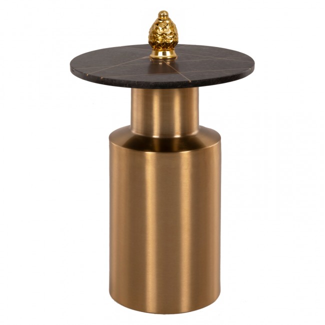 Τραπέζι βοηθητικό "CLAYDEE" από μέταλλο σε χρώμα χρυσό/μαύρο Φ41x54,5