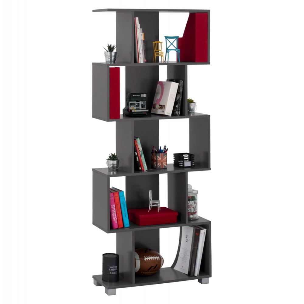 Βιβλιοθήκη σε χρώμα γκρί 70x25x177