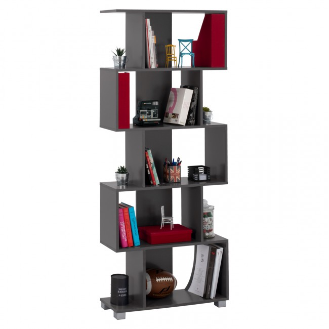 Βιβλιοθήκη σε χρώμα γκρί 70x25x177