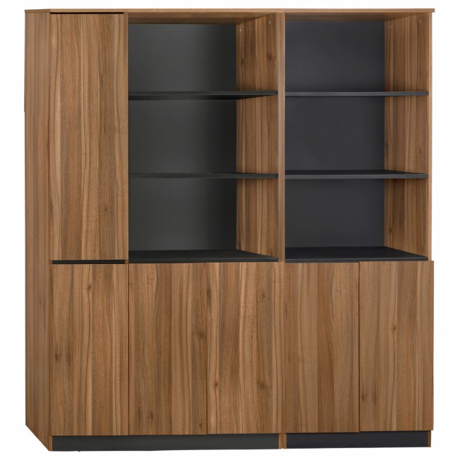 Σετ επαγγελματικής βιβλιοθήκης "SUPREME" σε χρώμα γκρι και honey oak 200x40x200