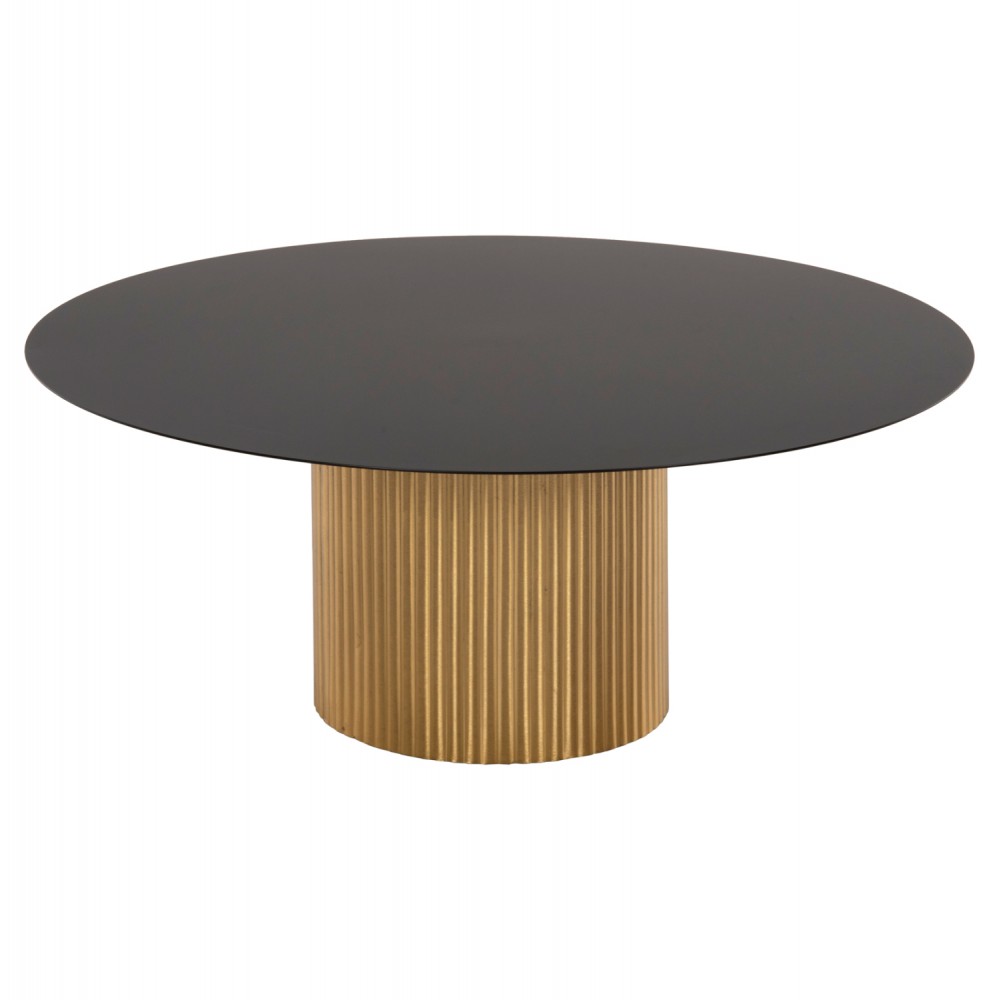 Τραπέζια σαλονιού "CLAD" από μέταλλο σε χρώμα χρυσό/μαύρο Φ110x38