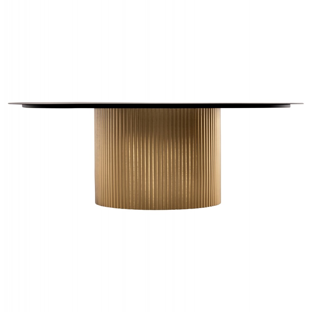 Τραπέζια σαλονιού "CLAD" από μέταλλο σε χρώμα χρυσό/μαύρο Φ110x38