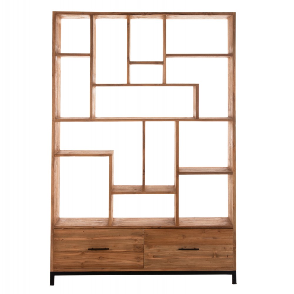 Βιβλιοθήκη"ROMULUS" από ξύλο σε χρώμα φυσικό 140x30x210,5