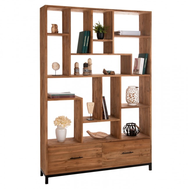 Βιβλιοθήκη"ROMULUS" από ξύλο σε χρώμα φυσικό 140x30x210,5