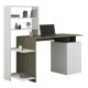 Γραφείο με βιβλιοθήκη "ROCHELL" σε χρώμα olive grey/λευκό 146,3x55x128,8