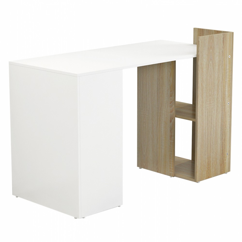 Γραφείο με βιβλιοθήκη "HAPE" σε χρώμα λευκό/sonama 112x55x85