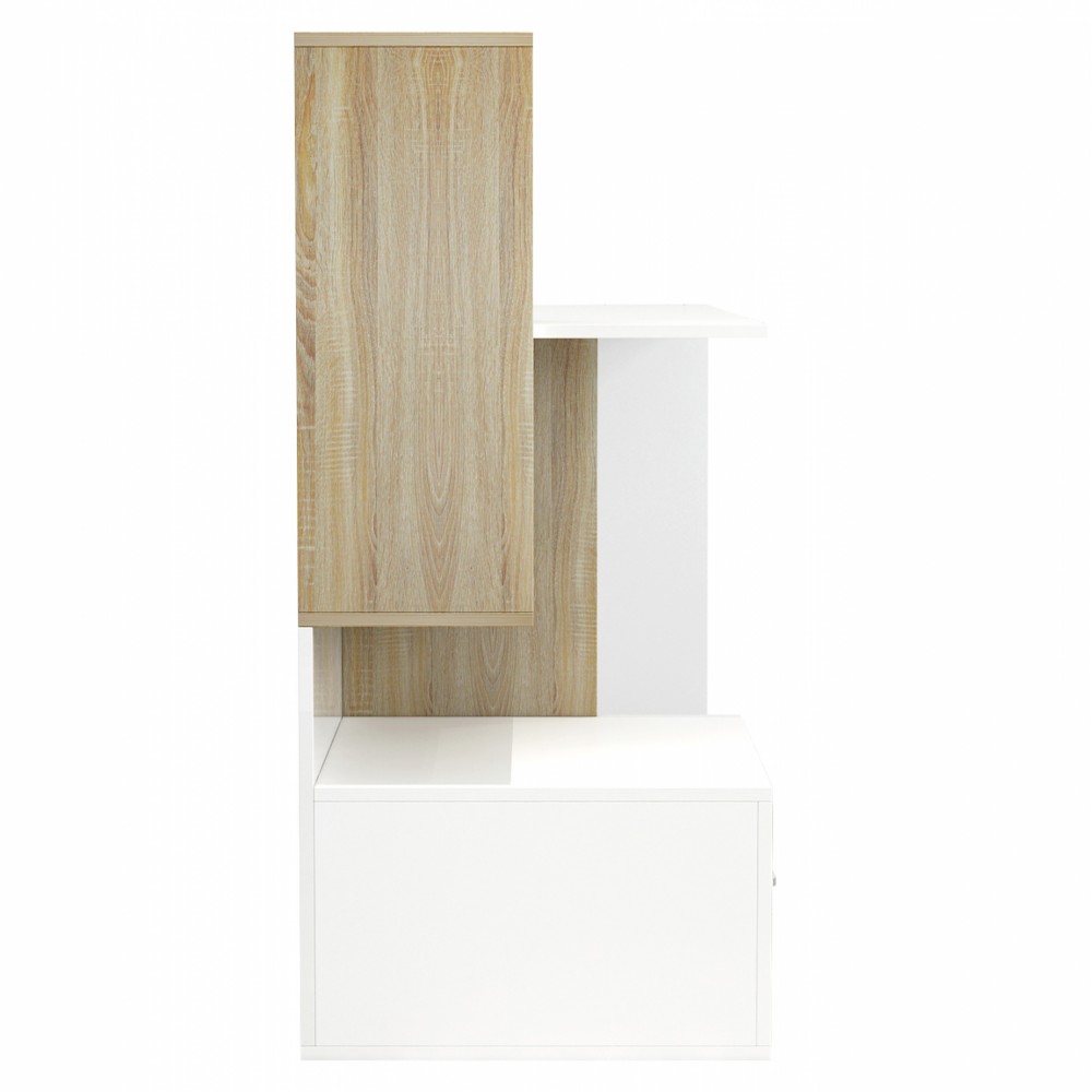 Γραφείο με βιβλιοθήκη σε χρώμα λευκό/sonama 149x48x105