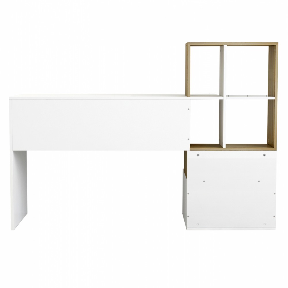 Γραφείο με βιβλιοθήκη σε χρώμα λευκό/sonama 149x48x105