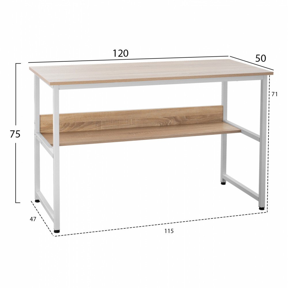 Γραφείο σε χρώμα λευκό/sonama 120x50x75