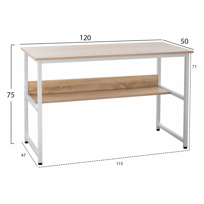 Γραφείο σε χρώμα λευκό/sonama 120x50x75