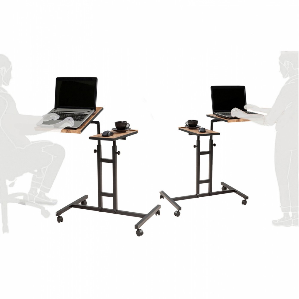 Γραφείο με ρυθμιζόμενο ύψος και κλίση σε φυσικό και μαύρο χρώμα 67x45,4x62-87