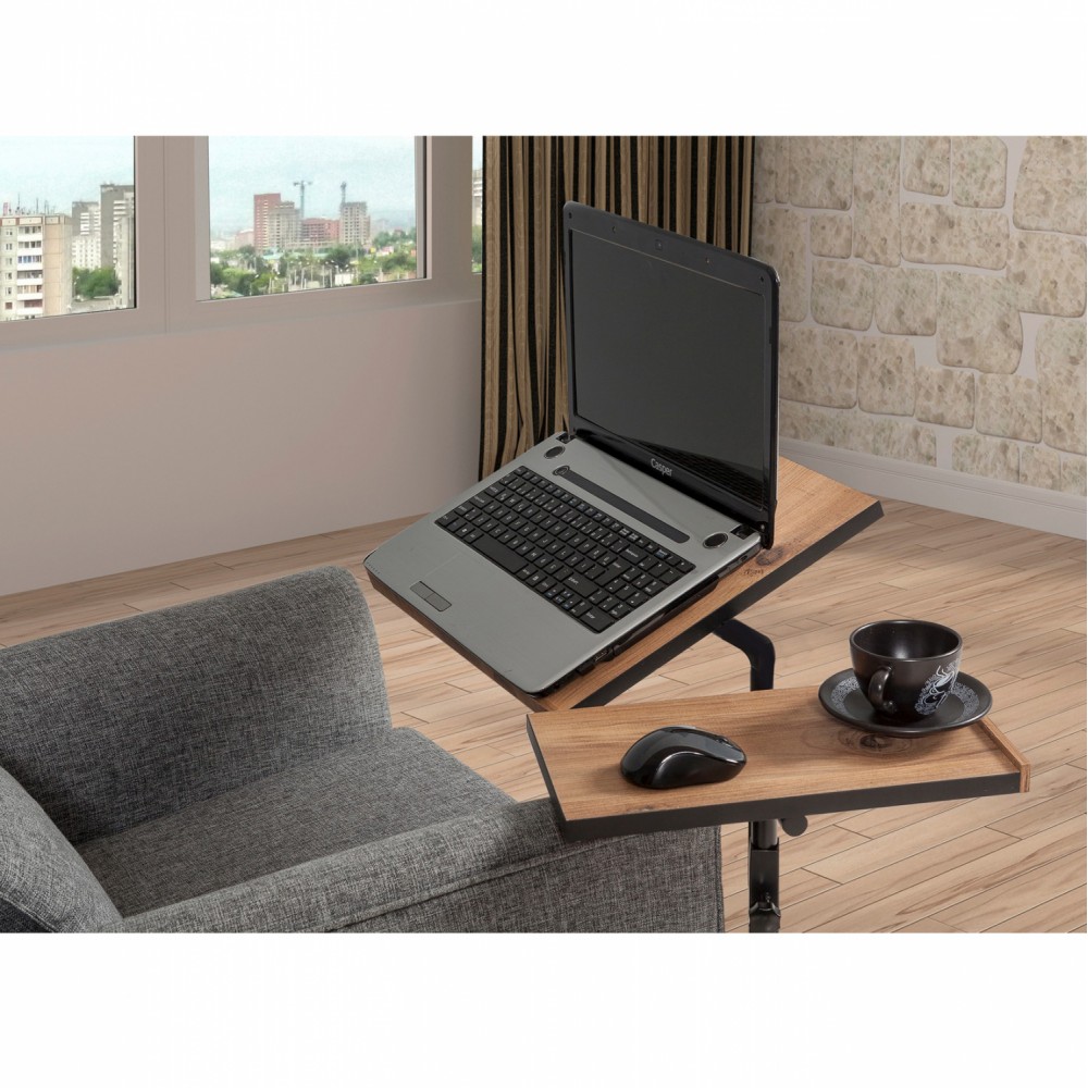 Γραφείο με ρυθμιζόμενο ύψος και κλίση σε φυσικό και μαύρο χρώμα 67x45,4x62-87