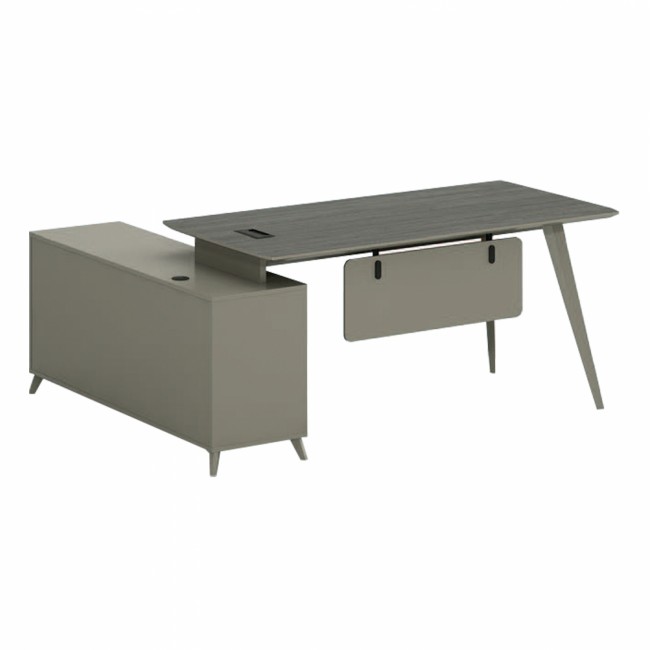 Γραφείο επαγγελματικό "LUX SERIES" σε σταχτί/μόκα χρώμα 180Χ140Χ75