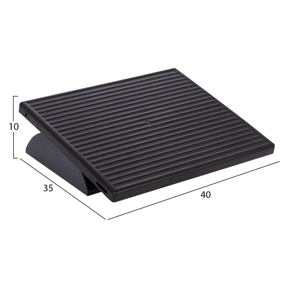 Υποπόδιο γραφείου από πλαστικό σε χρώμα μαύρο 40x35x10