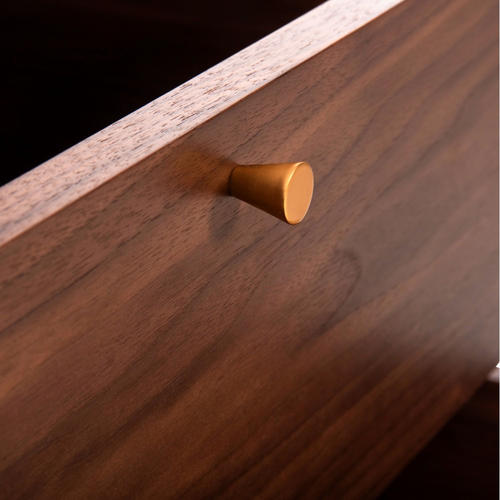 Έπιπλο τηλεόρασης "MEEN" σε καρυδί/χρυσό χρώμα 160x40x52