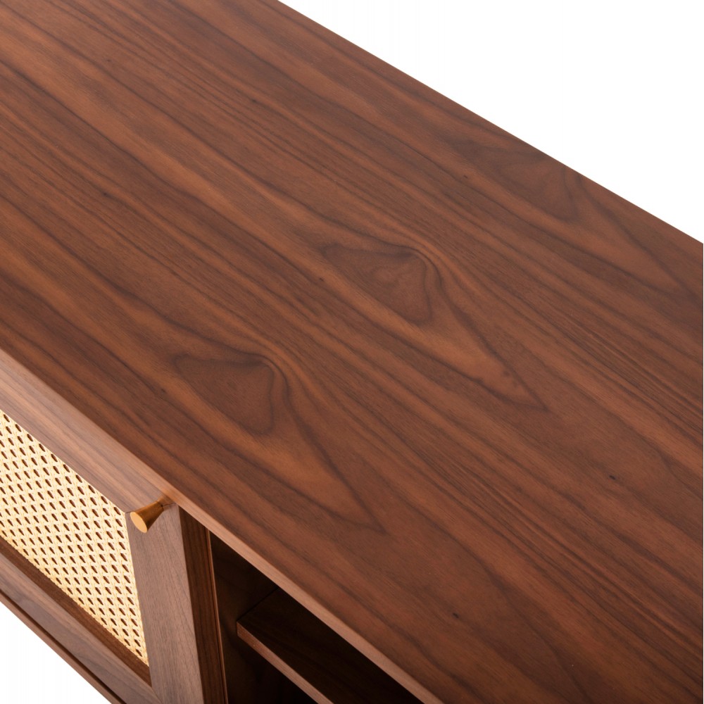 Έπιπλο τηλεόρασης "MEEN" σε καρυδί/χρυσό χρώμα 160x40x52