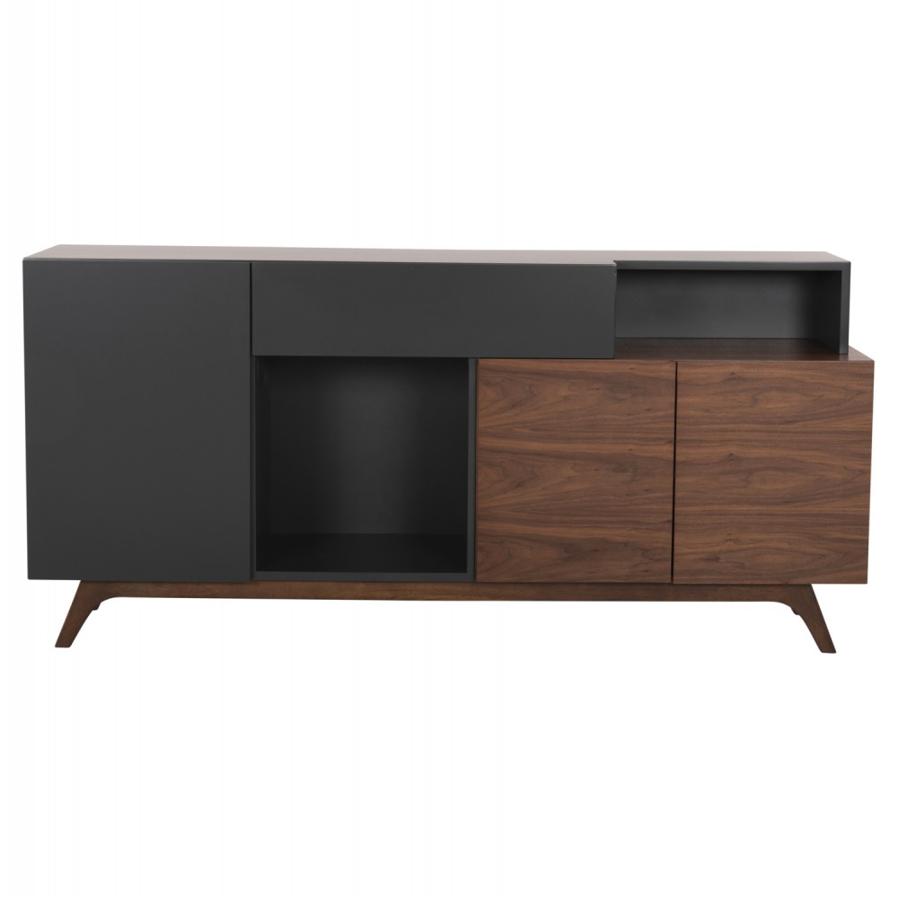 Μπουφές "PREDA" σε καρυδί/γκρί χρώμα 167x28-40x80