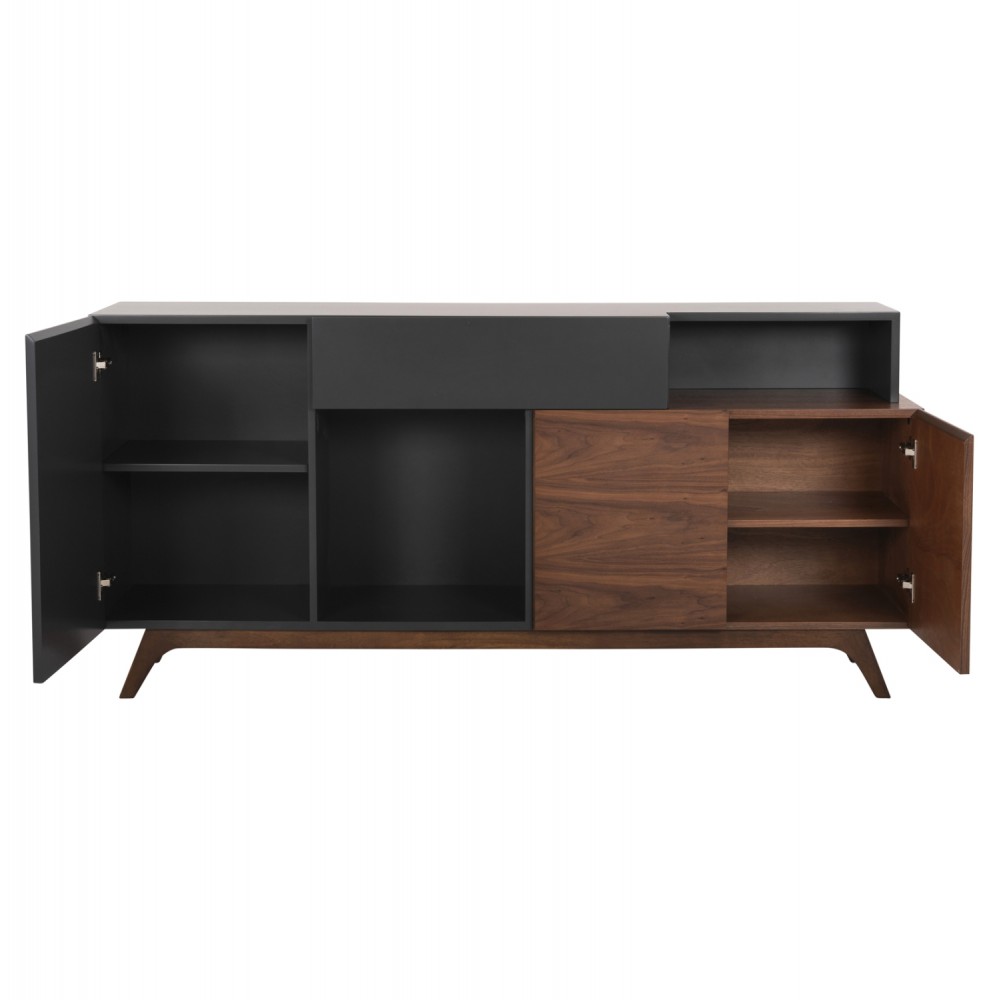 Μπουφές "PREDA" σε καρυδί/γκρί χρώμα 167x28-40x80