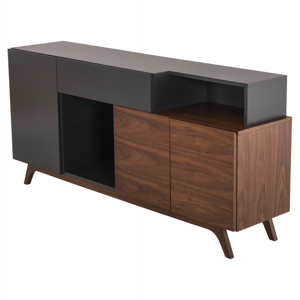 Μπουφές "PREDA" σε καρυδί/γκρί χρώμα 167x28-40x80