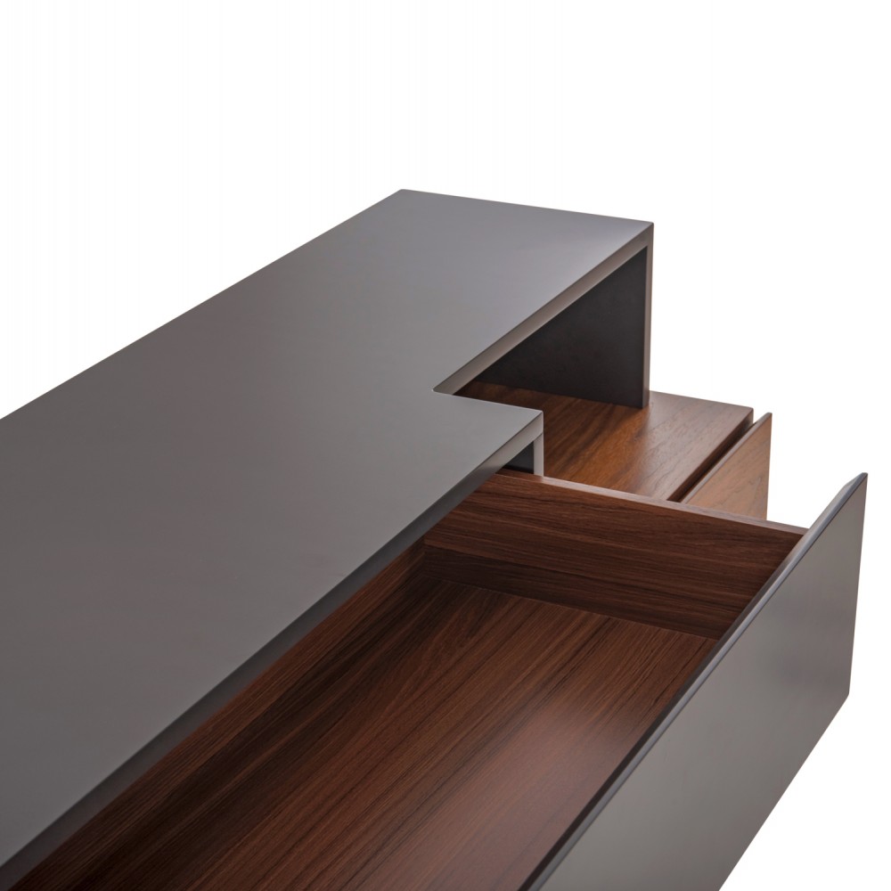 Μπουφές "PREDA" σε καρυδί/γκρί χρώμα 167x28-40x80