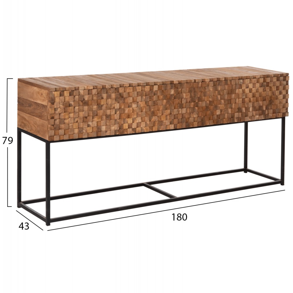 Μπουφές "JORDI" σε φυσικό χρώμα 180x43x79