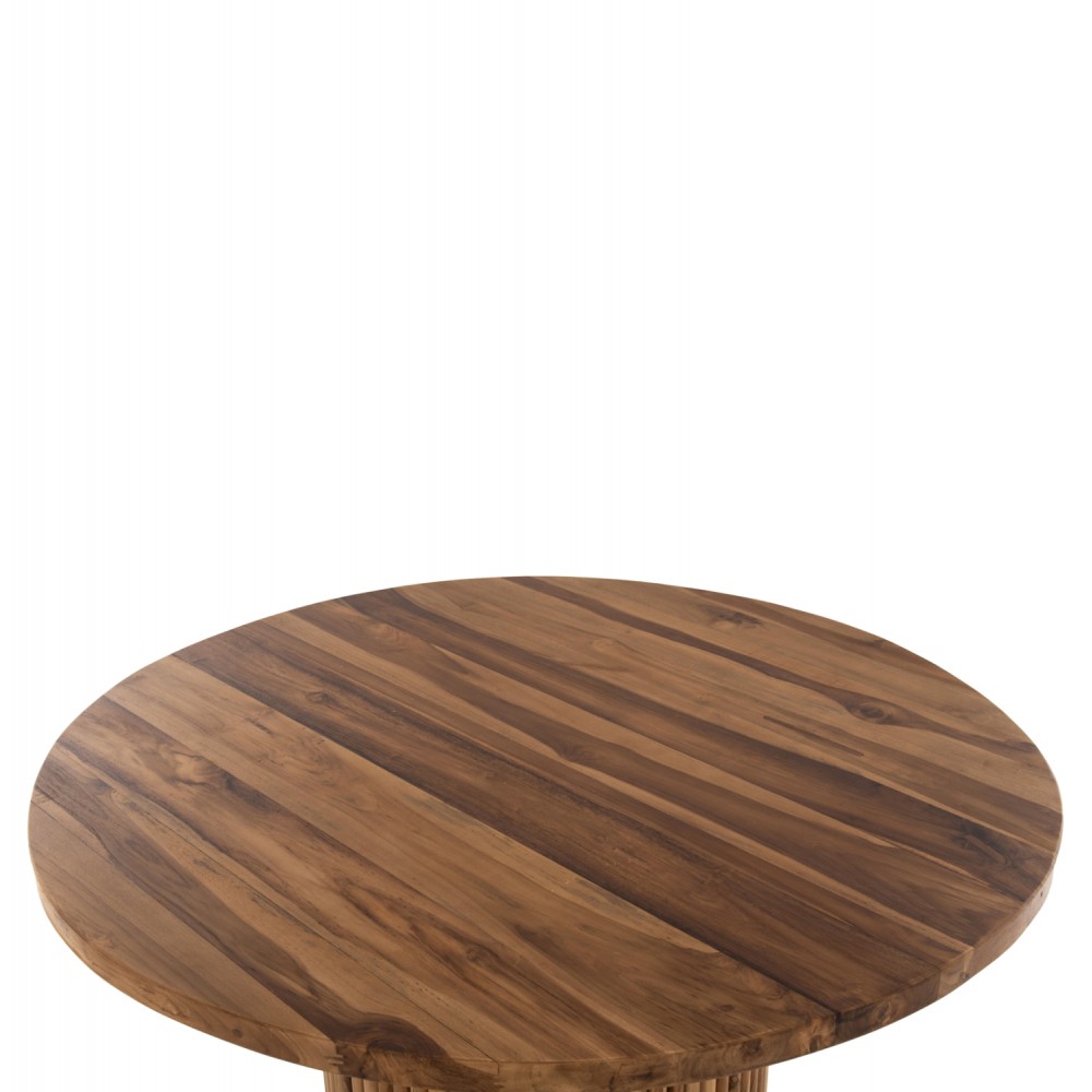 Τραπέζι τραπεζαρίας "DREMA" από ξύλο σε χρώμα φυσικό Φ100X80