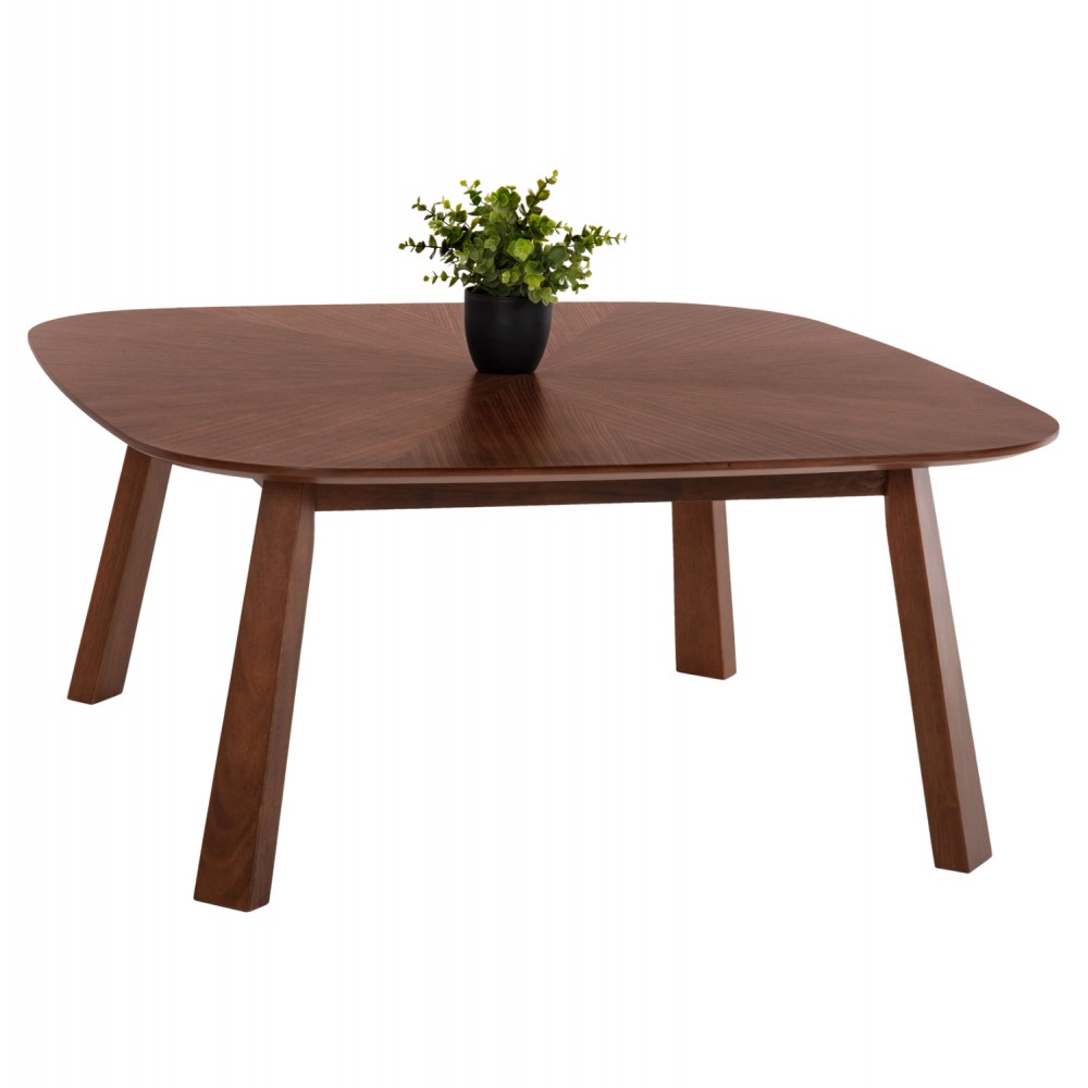 Τραπέζι σαλονιού "RINER" από ξύλο σε χρώμα καρυδί 100x100x45