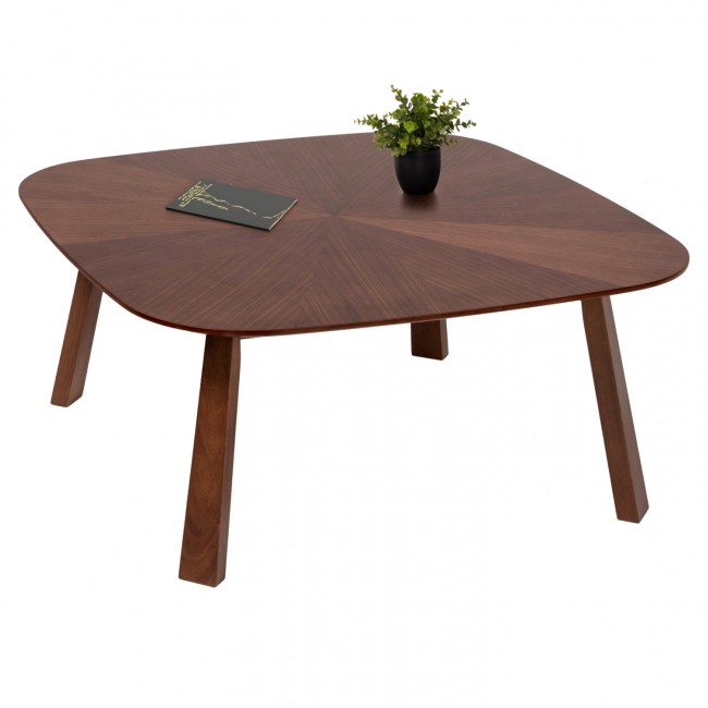 Τραπέζι σαλονιού "RINER" από ξύλο σε χρώμα καρυδί 100x100x45