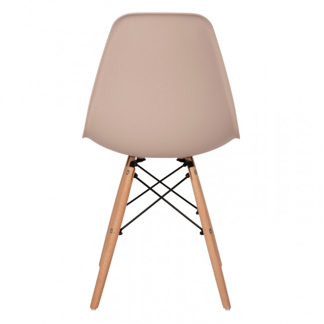 Καρέκλα "TWIST" από ξύλο/PP σε χρώμα καπουτσίνο 46x50x82