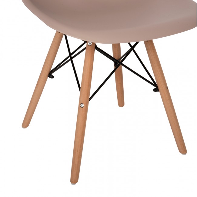 Καρέκλα "TWIST" από ξύλο/PP σε χρώμα καπουτσίνο 46x50x82