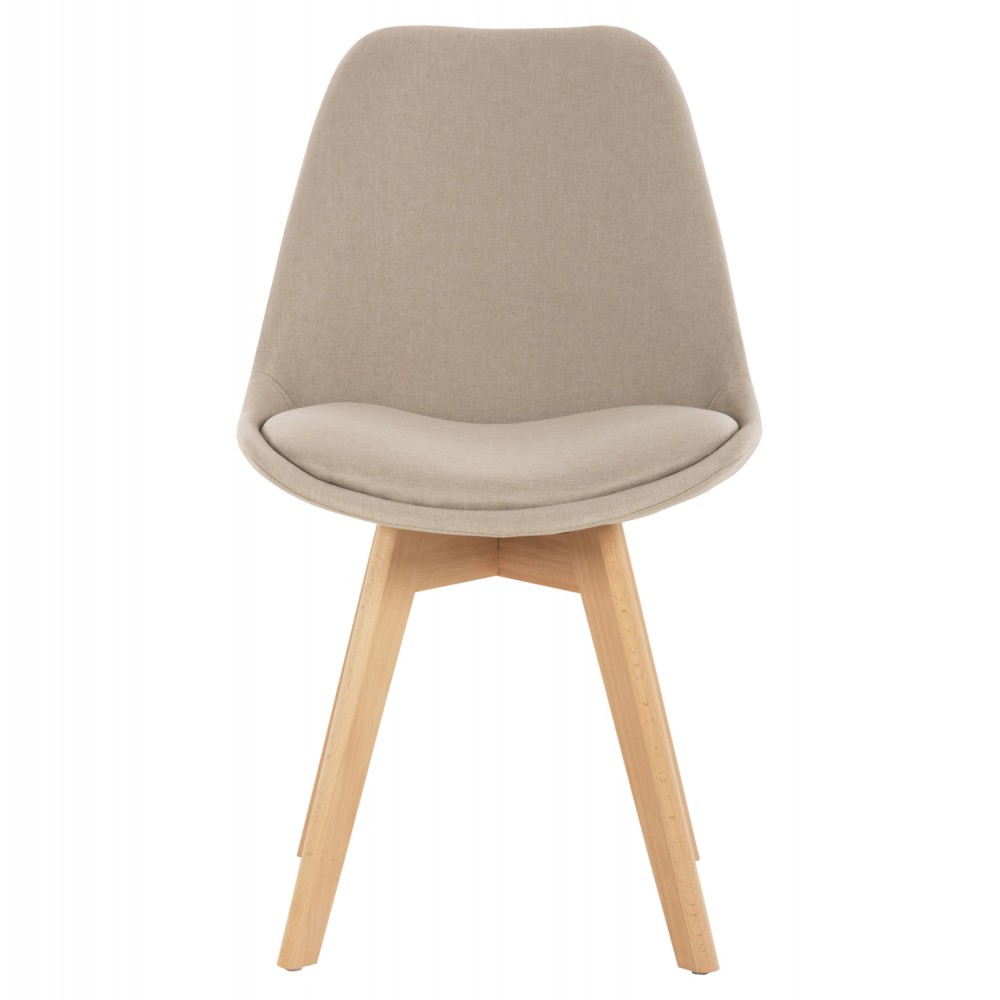 Καρέκλα "VEGAS" από ξύλο/ύφασμα σε χρώμα μπέζ 48x58x80